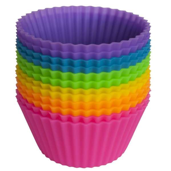 Set of 12 Pieces Round Shaped Silicon Cup Cake Holders - Image 5